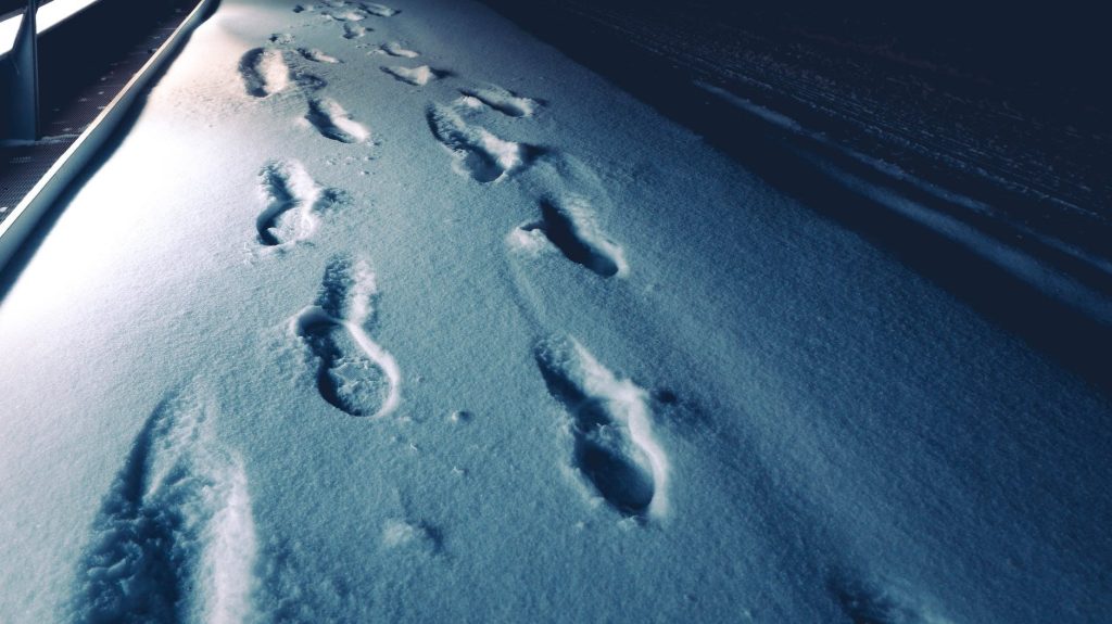 footprints in snow