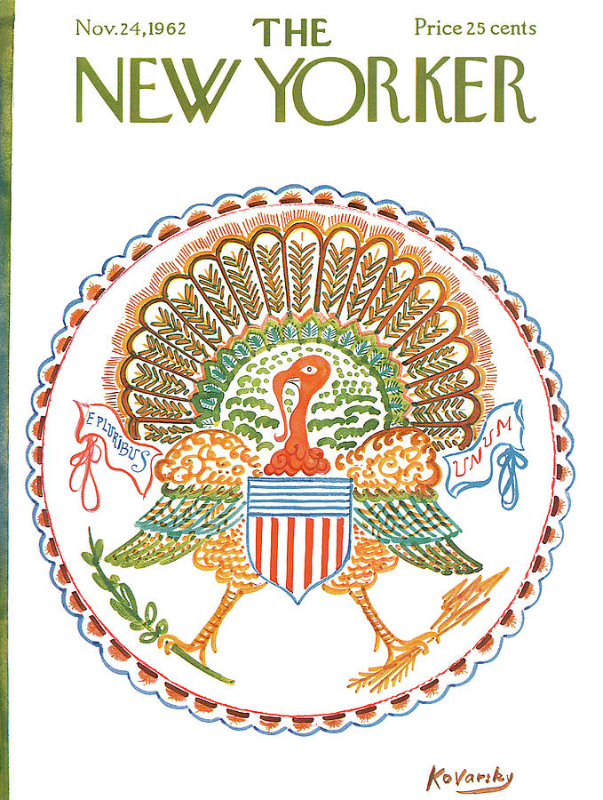 1962 illustration by artist Anatole Kovarsky: Great Seal with Turkey
