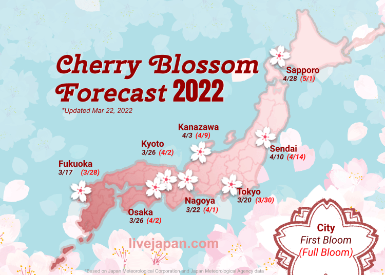 Cherry Blossom Forecast 2022, Photo Credit :Live Japan